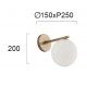 Wall Lamp Straight Arm Globe GLOBE E14 CFL / LED 1 x MAX 7W  WHITE  / BLACK / GOLD IP20 220-240 VAC  GLASS / ELECTROSTATIC PAINTED STEEL      3094700 