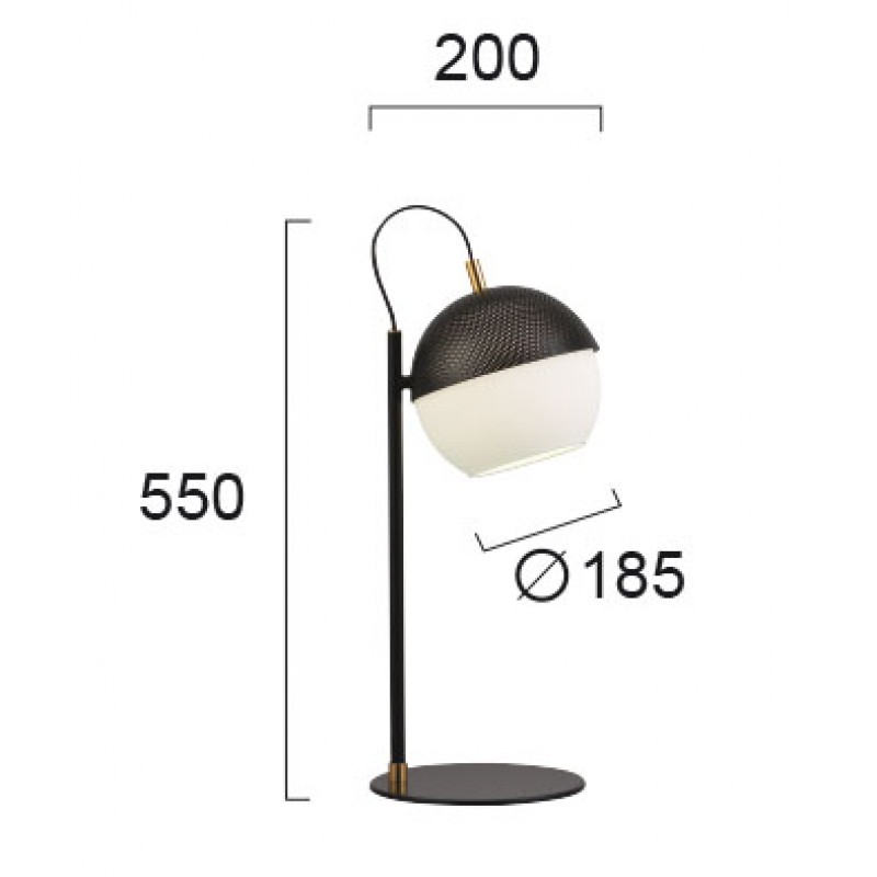 Table Lamp Brody BRODY E27 1 x MAX 40W BLACK / GOLD IP20 220-240 VAC  GLASS / ELECTROSTATIC PAINTED STEEL      3098100 