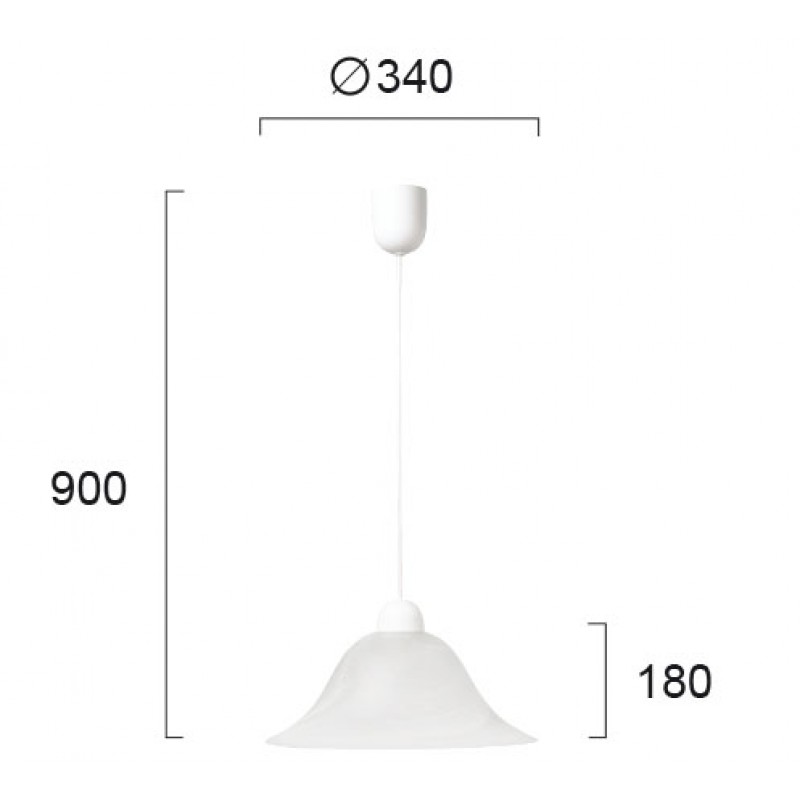 ПЕНДЕЛ DUET БЯЛ СТЪКЛО/PVC E27 MAX 42W IP20 ПЕНДЕЛ DUET БЯЛ СТЪКЛО/PVC E27 MAX 42W IP20