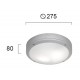ПЛАФОН КРЪГЪЛ LEROS E27 LED 2X18W СИВ