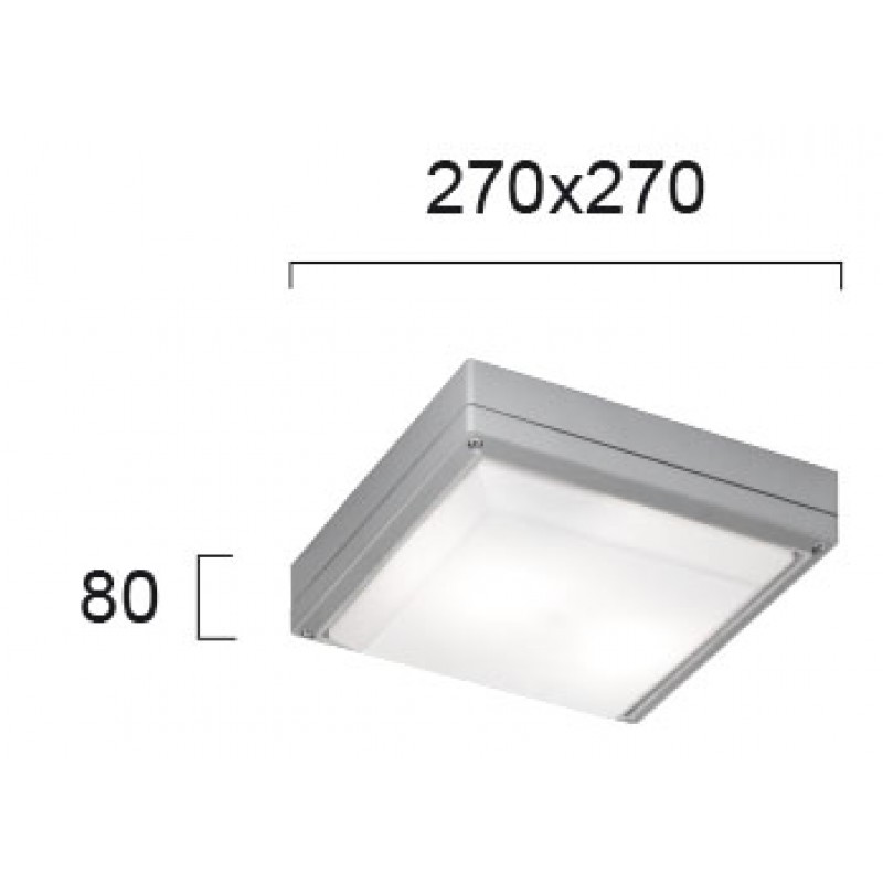 ПЛОСКА ТАВАННА ЛАМПА LEROS E27 LED 2X18W СИВА