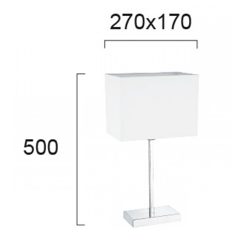 Table Luminaire White Toby TOBY E27 1 x Max 40W  WHITE / CHROME IP20 220-240 VAC  FABRIC SHADE / PLATED STEEL      4057900 