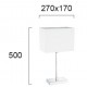 Table Luminaire White Toby TOBY E27 1 x Max 40W  WHITE / CHROME IP20 220-240 VAC  FABRIC SHADE / PLATED STEEL      4057900 