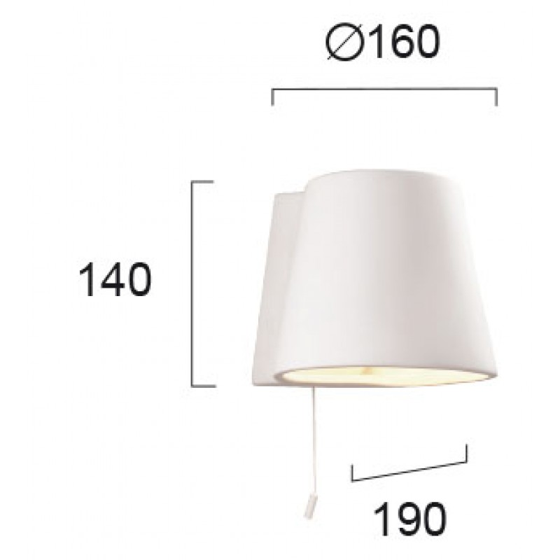 Wall Lamp W 160 Jerry JERRY E14 ΜΑΧ 28W  WHITE IP20 220-240V  CERAMIC      4075300 