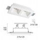 2/Lights Recessed Spot Square Ceramic GU10 / GU5.3   (MR16) 2 x MAX 35W 0 0 230V / 12V 50-60 Hz  0  CERAMIC  WHITE  L:215 H:100 MIN W:120 IP20 CERAMIC 4081400 