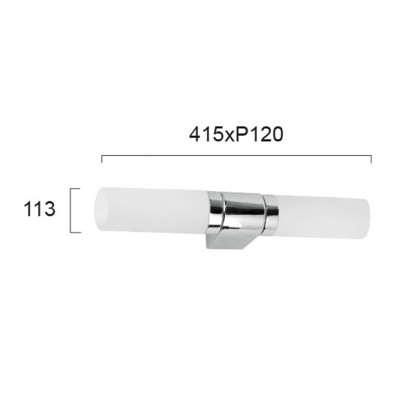 СТЕННА ЛАМПА ROBERT E14 2X42W БЯЛА/ХРОМ