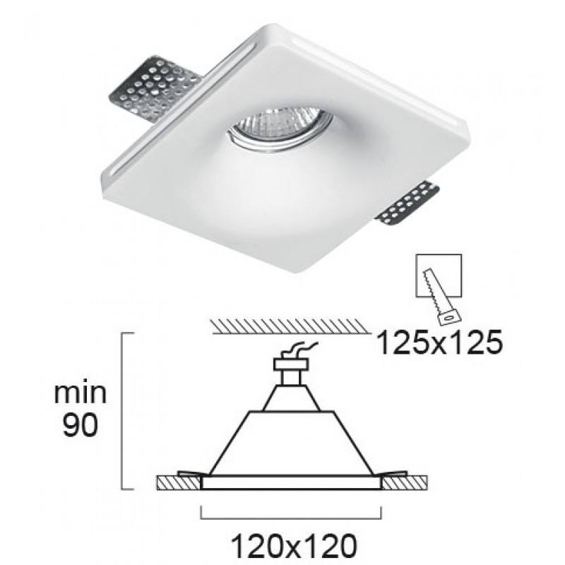 SPOT CURVED КЕРАМИЧЕН БЯЛ GU10 / GU5.3 SPOT CURVED КЕРАМИЧЕН БЯЛ GU10 / GU5.3