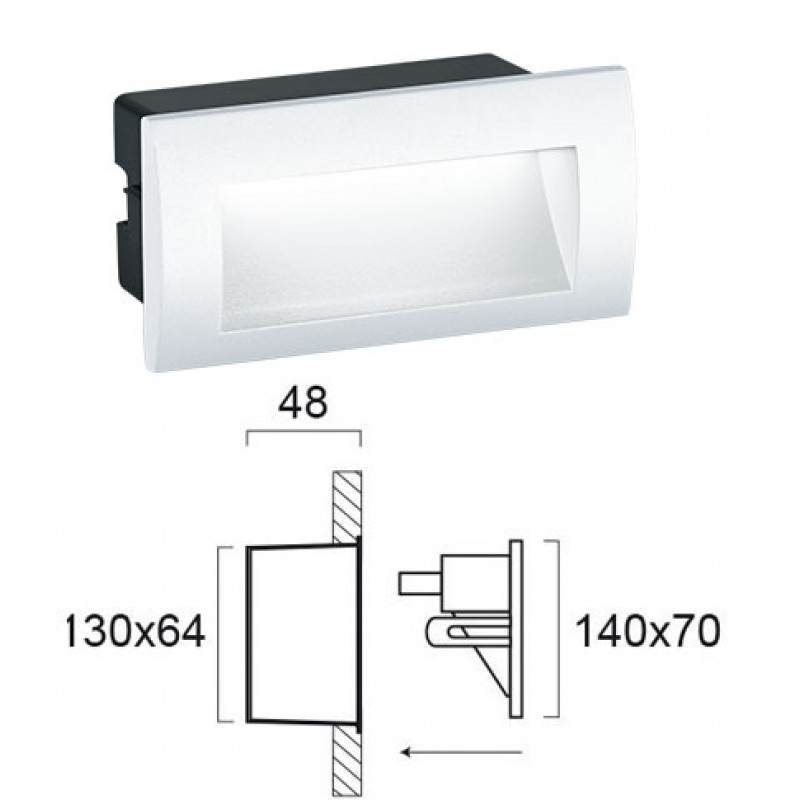 ВГРАДЕНА СТЕННА ЛАМПА RIVA LED 3,6W БЯЛА IP65 ВГРАДЕНА СТЕННА ЛАМПА RIVA LED 3,6W БЯЛА IP65