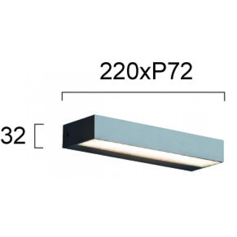 LED СТЕННА ЛАМПА L 220 TECH 12W СИВА