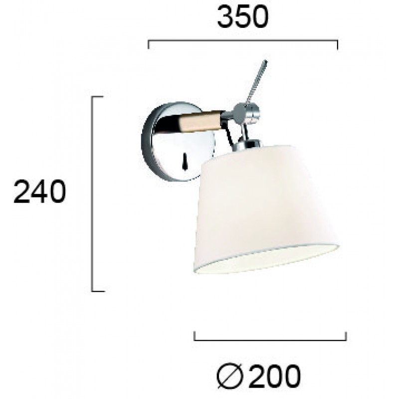 Wall Lamp White Filipa FILIPA E27 MAX 60W WHITE / GOLD MATT IP20 220-240 VAC  FABRIC SHADE / PLATED STEEL      4146201 