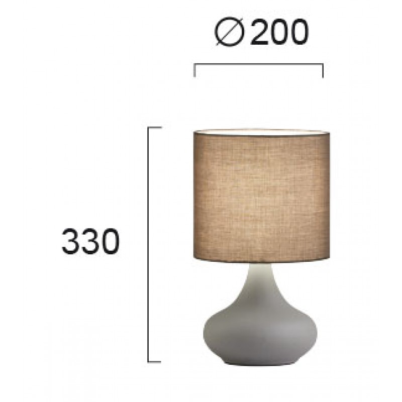 Table Lamp D 200 Lana LANA E14 MAX 40W GREY IP20 220-240V  FABRIC SHADE / ELECTROSTATIC PAINTED STEEL      4152900 