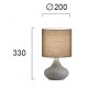 Table Lamp D 200 Lana LANA E14 MAX 40W GREY IP20 220-240V  FABRIC SHADE / ELECTROSTATIC PAINTED STEEL      4152900 