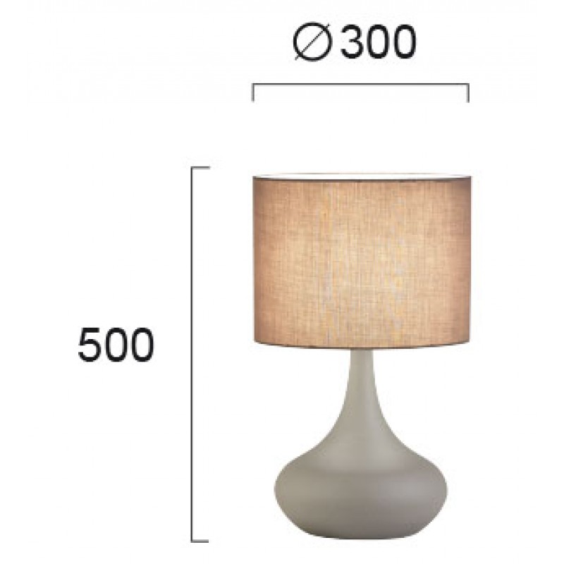 Table Lamp D 300 Lana LANA E27 MAX 40W GREY IP20 220-240V  FABRIC SHADE / ELECTROSTATIC PAINTED STEEL      4153000 