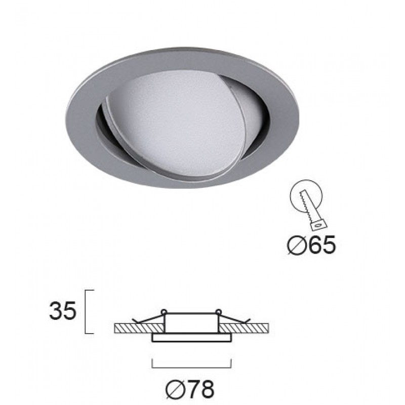 ВГРАДЕН СПОТ SILVER NOX LED МОДУЛ 3,9W СИВ