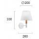 Wall Lamp White Villy VILLY E27 MAX 42W  WHITE / OAK IP20 220-240V  FABRIC SHADE / ELECTROSTATIC PAINTED STEEL / WOOD      4167900 