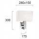 Wall Lamp W 175 Baltimore BALTIMORE E27 + LED module 1 x MAX 42W  + LED 1W WHITE / CHROME IP20 220-240 VAC  FABRIC SHADE / PLATED STEEL  3000K  90 Lm   4172400 
