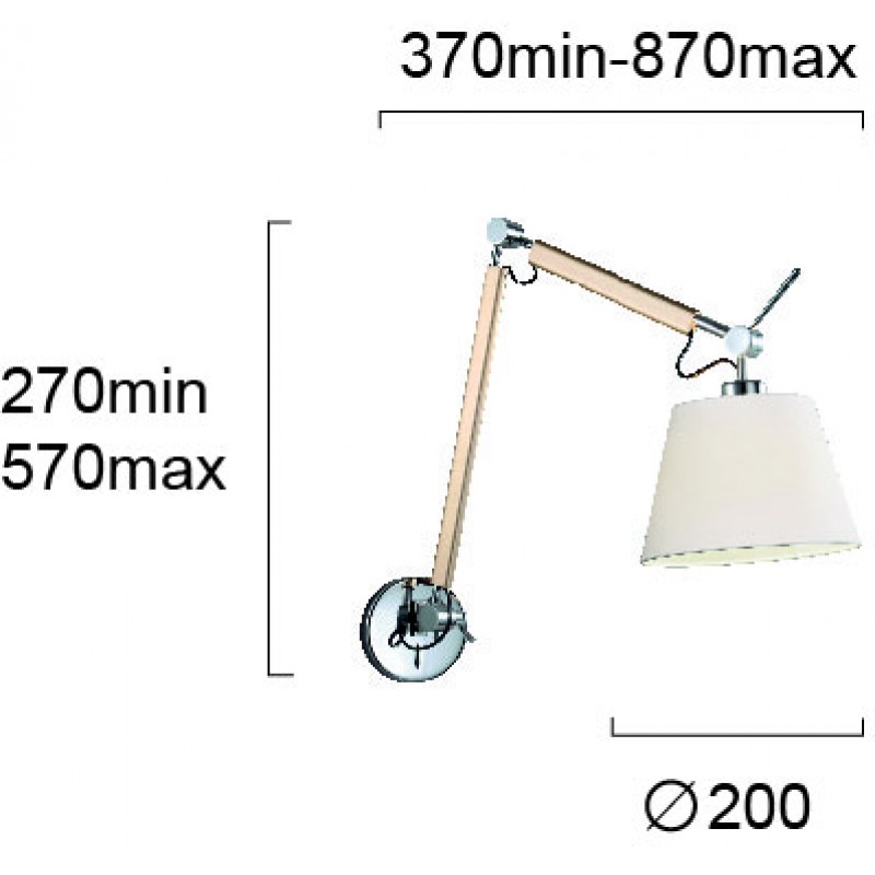 Wall Lamp White D 200 Filipa FILIPA E27 MAX 60W WHITE / GOLD MATT IP20 220-240V  FABRIC SHADE / PLATED STEEL      4172601 