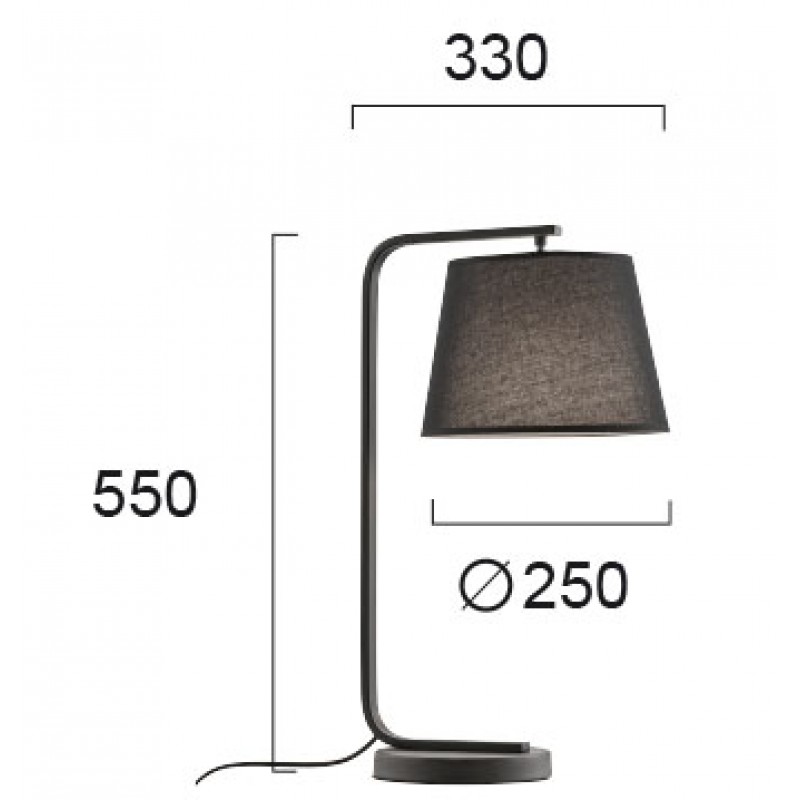 Table Lamp Cobbe COBBE E27 MAX 40W BLACK IP20 220-240V  FABRIC SHADE / ELECTROSTATIC PAINTED STEEL      4174900 