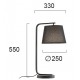 Table Lamp Cobbe COBBE E27 MAX 40W BLACK IP20 220-240V  FABRIC SHADE / ELECTROSTATIC PAINTED STEEL      4174900 