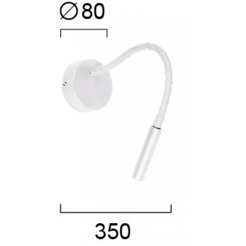Wall Lamp White Ivor IVOR LED module 3W WHITE IP20 220-240 VAC  ELECTROSTATIC PAINTED STEEL  3000K  150 Lm   4176001 