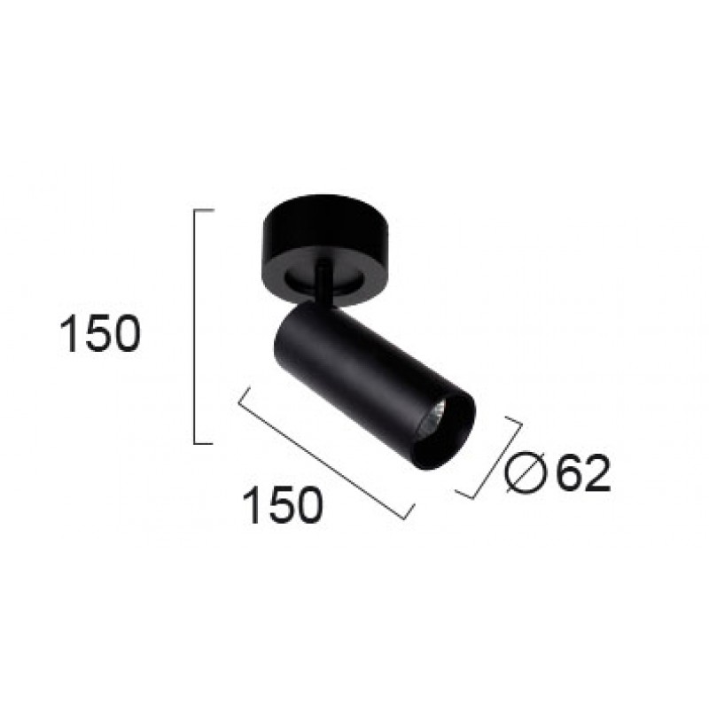 СПОТ ЧЕРЕН REEDS GU10 1X50W СПОТ ЧЕРЕН REEDS GU10 1X50W