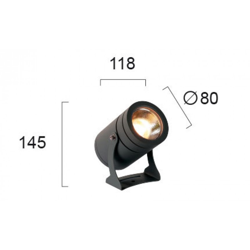 LED ПРОЖЕКТОР ЗА ГРАДИНА MARIS 11W 3000K ТЪМНО СИВ