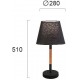 Table Lamp Black Villy VILLY E27 MAX 40W  BLACK / OAK IP20 220-240V  FABRIC SHADE / ELECTROSTATIC PAINTED STEEL / WOOD      4188101 