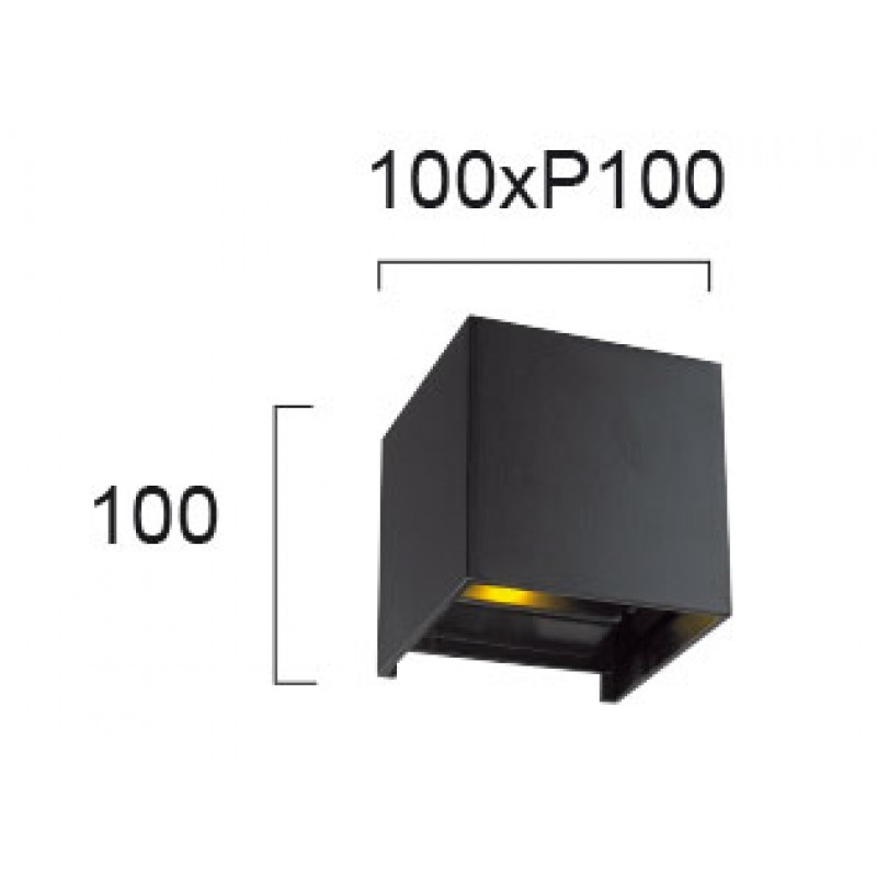 СТЕННА ЛАМПА SQUARE GREG LED 6W ЧЕРЕН IP54