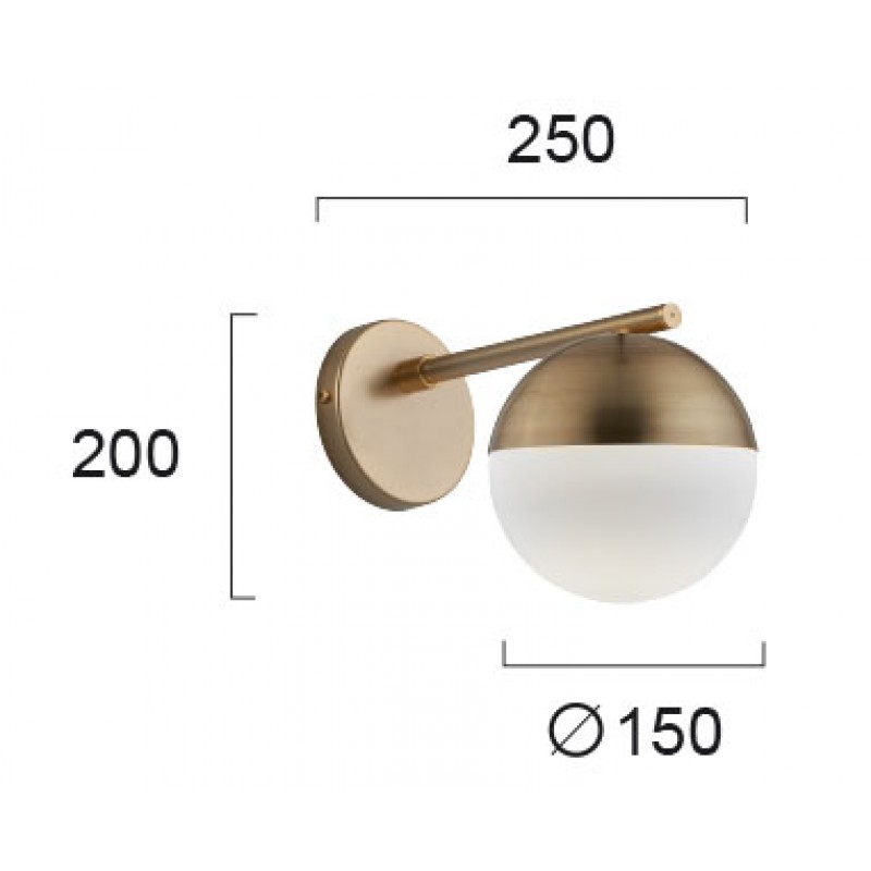 Wall Lamp Violla VIOLLA E27 CFL / LED (Short lamp) 1 x MAX 12W  WHITE / OXYDE IP20 220-240 VAC  GLASS / PLATED STEEL      4190500 