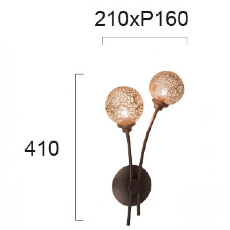 СТЕННА ЛАМПА SISSY G9 2X40W ЗЛАТНО/КАФЯВО СТЕННА ЛАМПА SISSY G9 2X40W ЗЛАТНО/КАФЯВО
