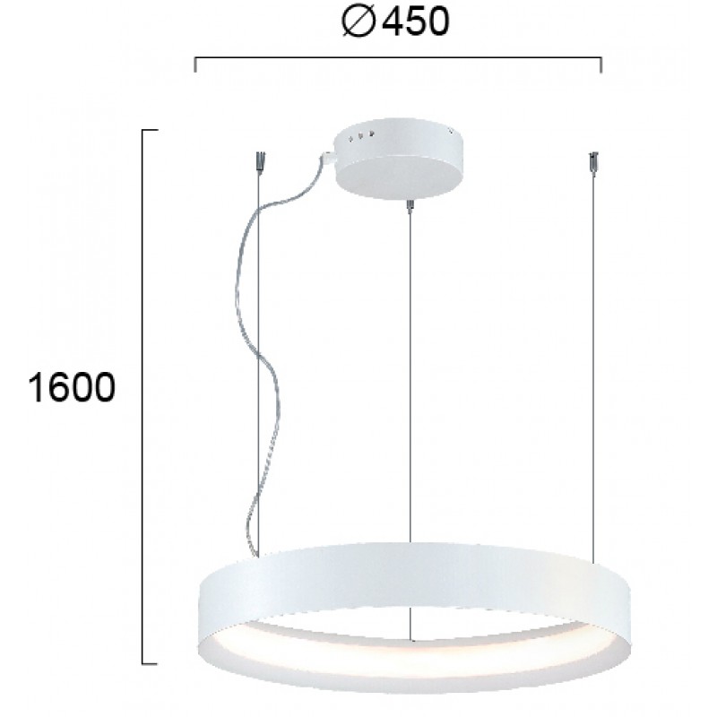 ПЕНДЕЛ VERDI LED 35W 3000K МАТ БЯЛ