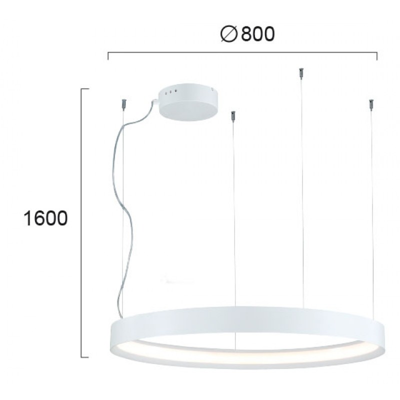 ПЕНДЕЛ VERDI LED 70W 3000K БЯЛ