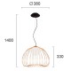 ПЕНДЕЛ LEVIK G9 1X40W ЗЛАТО/ЧЕРНО