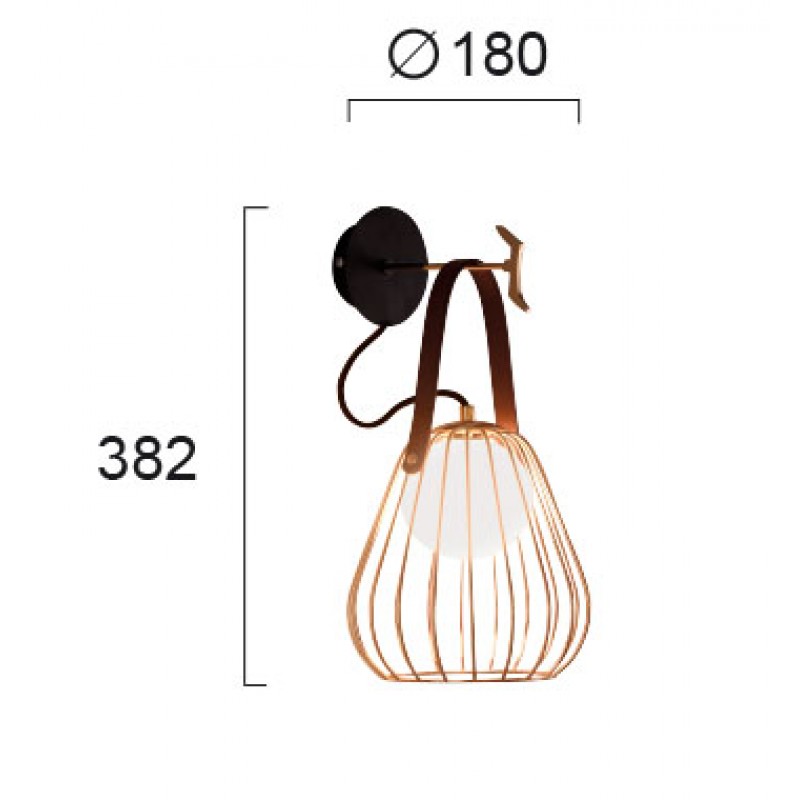 Wall Lamp Levik LEVIK G9 1 x MAX 40W GOLD / BLACK IP20 220-240 VAC  PLATED STEEL      4195600 