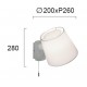 Wall Lamp Viana VIANA E27 MAX 60W WHITE IP20 220-240V  FABRIC SHADE / ELECTROSTATIC PAINTED STEEL      4195800 