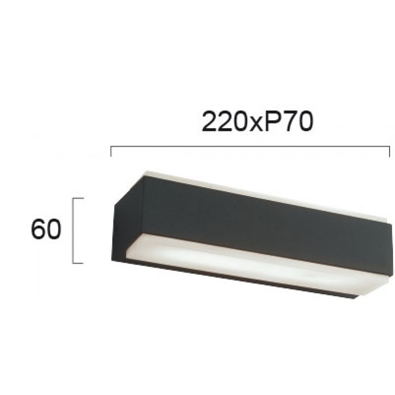 СТЕННА ЛАМПА NOA LED 16W ТЪМНО СИВА IP65