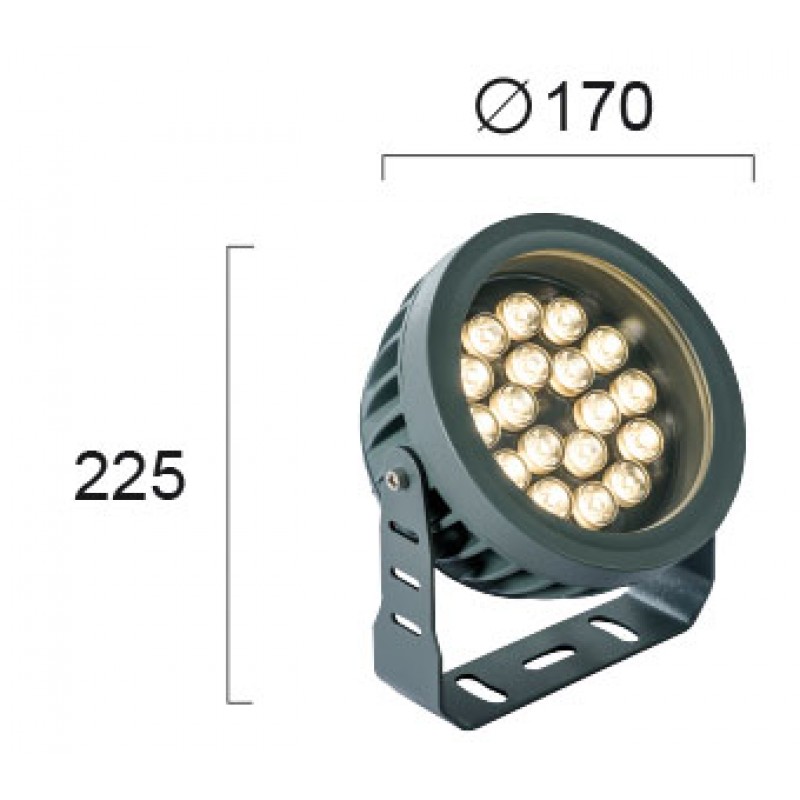 ПРОЖЕКТОР ERMIS LED 18,6W 3100K ТЪМНО СИВ ПРОЖЕКТОР ERMIS LED 18,6W 3100K ТЪМНО СИВ