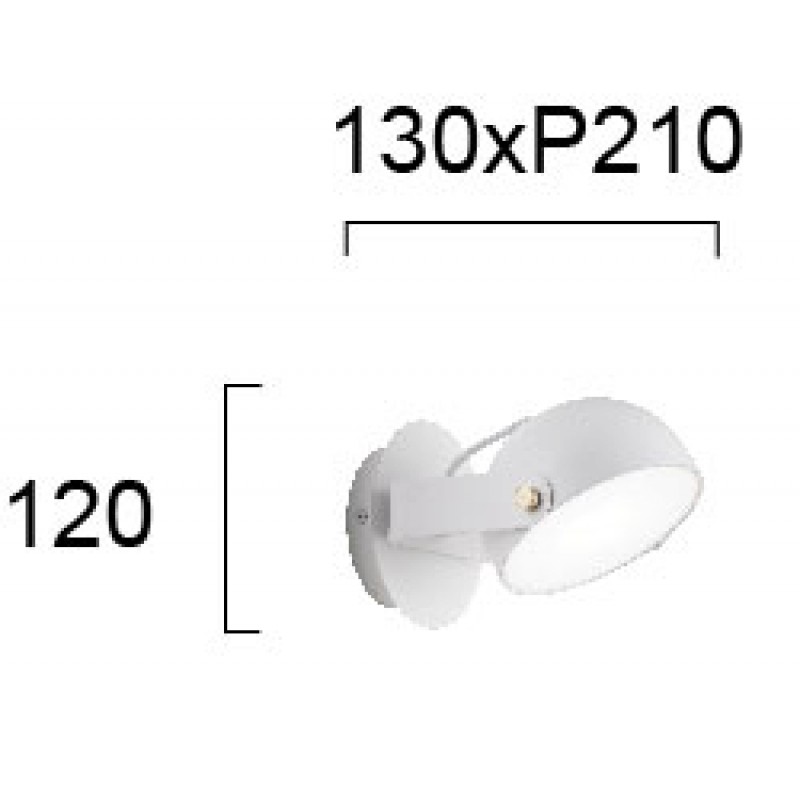 СТЕННА ЛАМПА ХЕМИ БЯЛА LED 5,8W 3000K