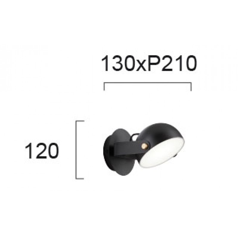 СТЕННА ЛАМПА HEMI LED 5,8W ЧЕРНА