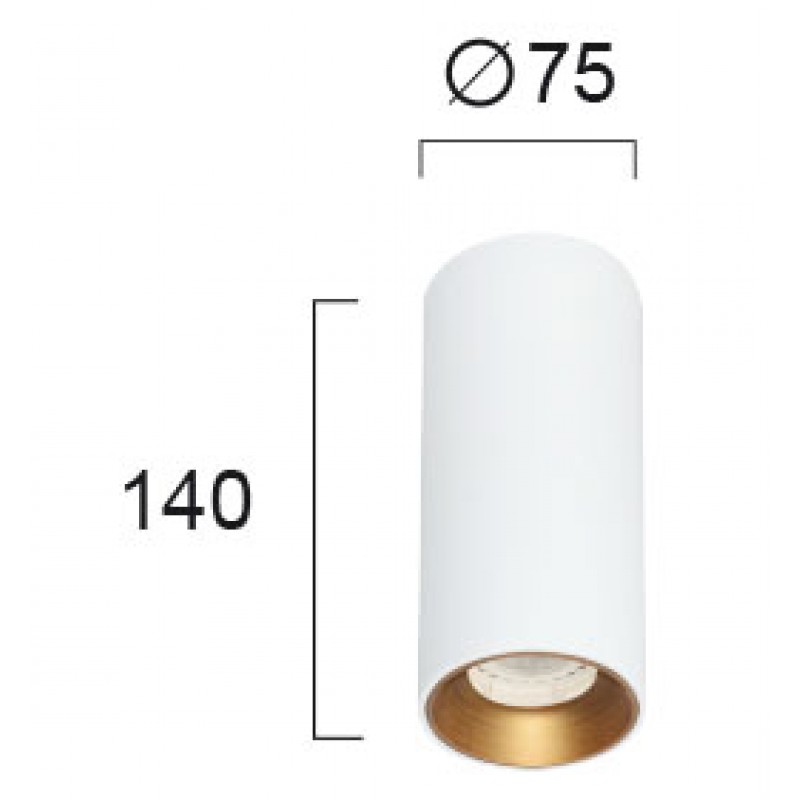 СПОТ D 75X140 FLAME БЯЛ