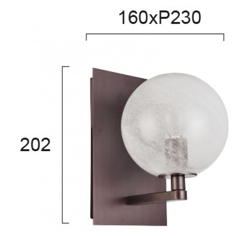 Wall Lamp Venus VENUS E14 MAX 40W WHITE / BROWN IP20 220-240V  GLASS / ELECTROSTATIC PAINTED STEEL      4212600 