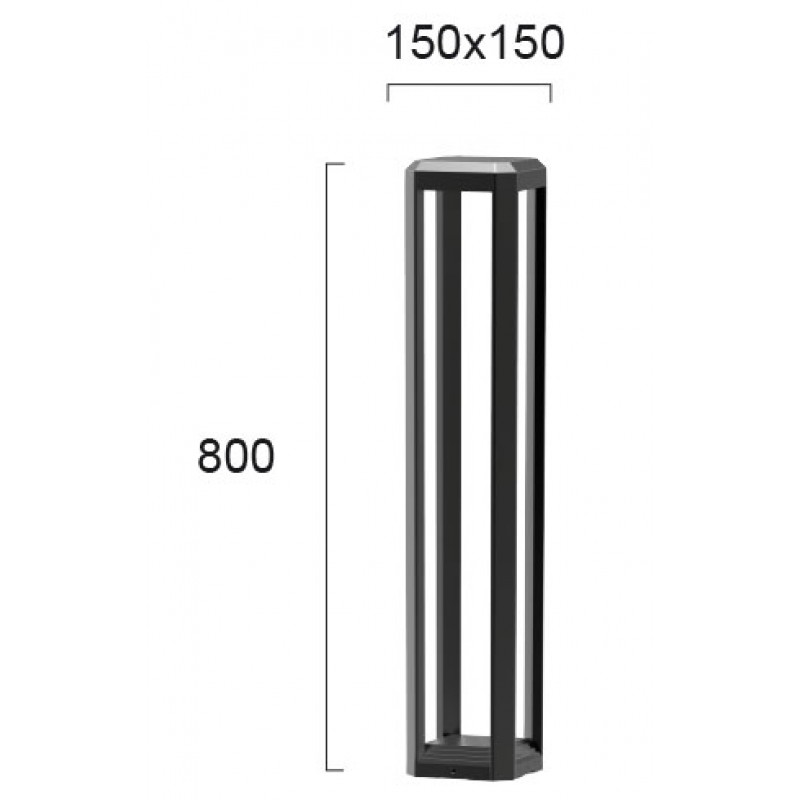 LED ГРАДИНСКА ЛАМПА BIOS 13W 3000K ТЪМНО СИВА