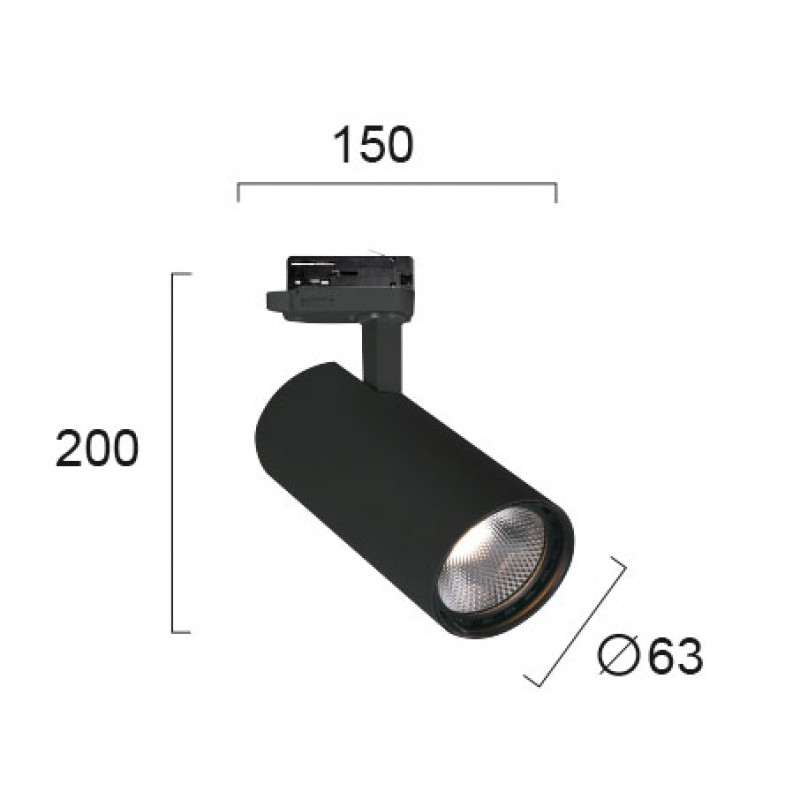 LED РЕЛСОВО СПОТ ОСВЕТЛЕНИЕ 15W ЧЕРНО NESTOR
