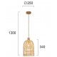 ВИСЯЩО ОСВЕТИТЕЛНО ТЯЛО BELL RATTAN / WOOD