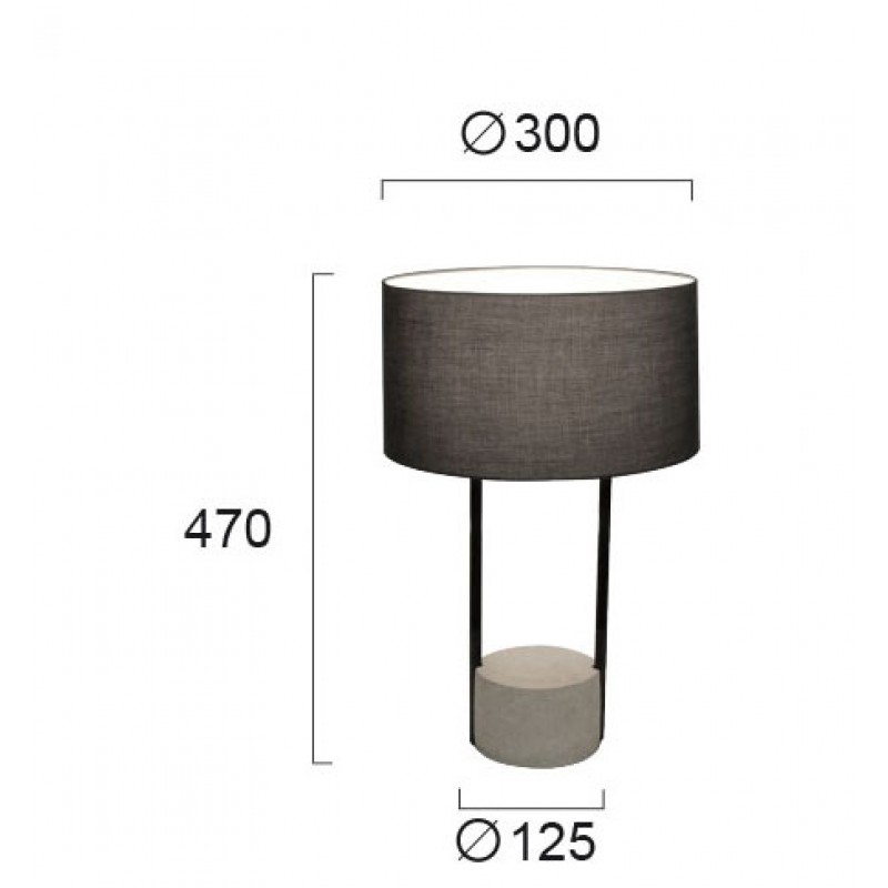 Table Lamp Allegro ALLEGRO E27 MAX 40W BLACK / GREY IP20 220-240V  FABRIC SHADE / ELECTROSTATIC PAINTED STEEL      4219400 