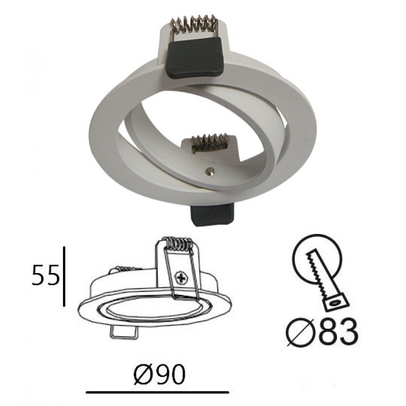 White Adjustable Spot Frame Top Spot TOP-SPOT   WHITE IP20   ALUMINIUM      4219600 