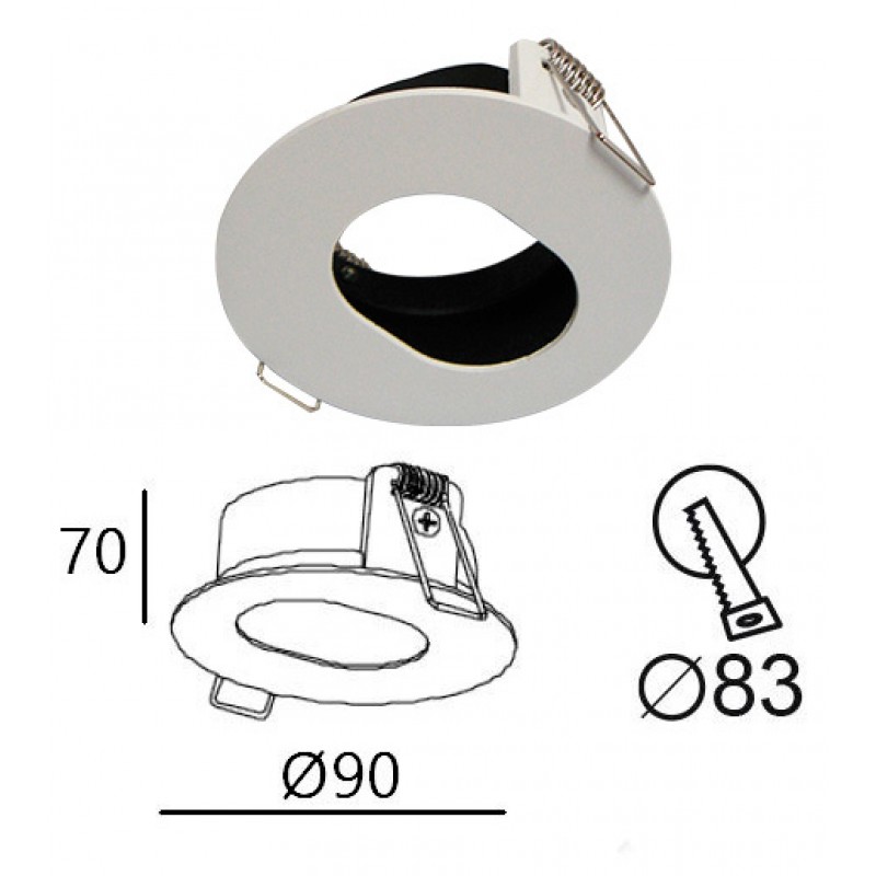 White Pin Hole Spot Frame Top Spot TOP-SPOT   WHITE IP20   ALUMINIUM      4219700 