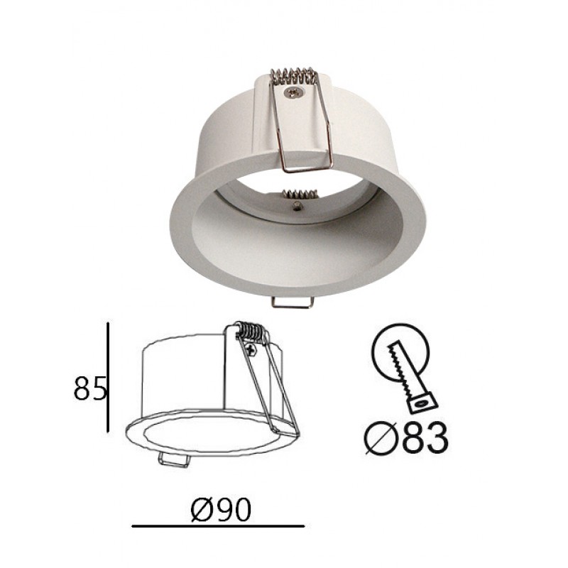 White Deep Adj.Round Frame Top Spot TOP-SPOT   WHITE IP20   ALUMINIUM      4219900 