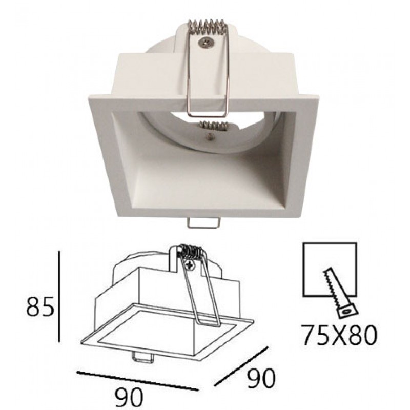 White Adjustable Square Spot Frame Top Spot TOP-SPOT   WHITE IP20   ALUMINIUM      4220000 
