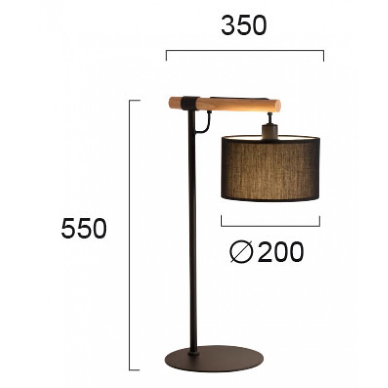 Table Lamp Black Romeo ROMEO E14 MAX 40W BLACK IP20 220-240V  FABRIC SHADE / ELECTROSTATIC PAINTED STEEL / WOOD      4221100 